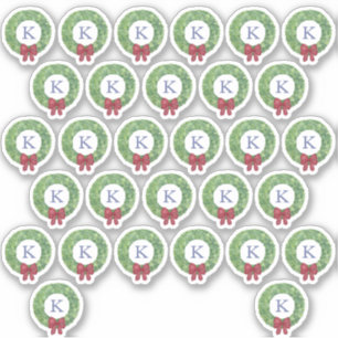 ホリデーズリースレッドボウモノグラム封筒用シール シール