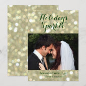 ホリデーズ スパークル フォト カード ゴールド (正面/裏面)