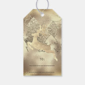 ホリデーセピア金ゴールドクリスマスメタルトナディアガラス ギフトタグ (裏面)