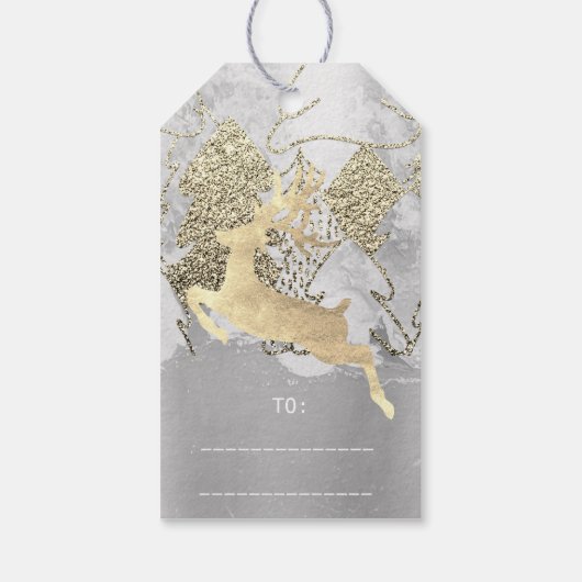 ホリデーセピア金ゴールドグランジクリスマストナディアツリー ギフトタグ