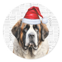 ホリデーセントバーナード犬とWoofアートのクリスマス