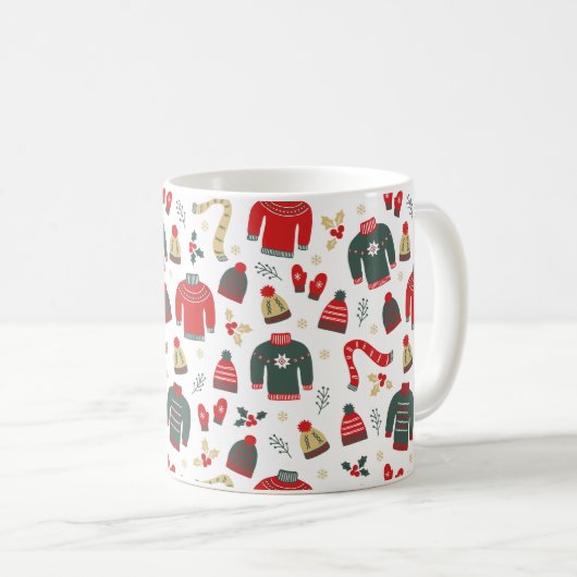 ホリデーセーター帽子&ミッテンマグ コーヒーマグカップ (正面右)