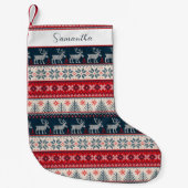 ホリデーセーター編み物パターンクリスマスディアー スモールクリスマスストッキング (正面)