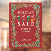 ホリデーセールクリスマスフラワーショップ広告 ウィンドウサイン (シート2)