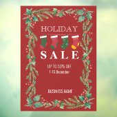 ホリデーセールクリスマスフラワーショップ広告 ウィンドウサイン (シート3)