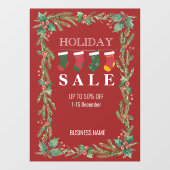 ホリデーセールクリスマスフラワーショップ広告 ウィンドウサイン (シート)