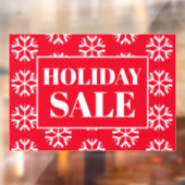 ホリデーセールレッドホワイトスノーフレークズビジネス  ウィンドウサイン (シート2)