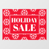 ホリデーセールレッドホワイトスノーフレークズビジネス  ウィンドウサイン (シート)