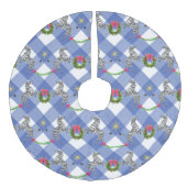 ホリデーゼブラスオンブループレイド フェイクリネンツリースカート (正面)