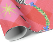 ホリデーゼブラスピンクプレイド ラッピングペーパー (ロールコーナー)