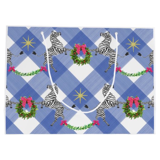 ホリデーゼブラスブループレイド ラージペーパーバッグ (裏面)