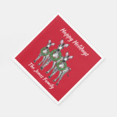 ホリデーゼブラス、フェスティバルクリスマスリースガーランド スタンダードランチョンナプキン (角)