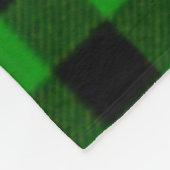 ホリデーゼブラ、緑のタータンチェック、きらめくライト     フリースブランケット (角)