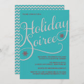 ホリデーソイリースパークルクリスマスパーティの招待状 招待状 (正面/裏面)