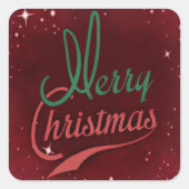 ホリデータイポグラフィトレンディーメリークリスマス スクエアシール (正面)