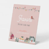 ホリデータウン/ヴィレッジピンクベビーシャワーの好意 台座サイン (正面)