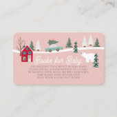 ホリデータウン/ヴィレッジピンクベビーシャワーブックリクエスト エンクロージャーカード (正面)