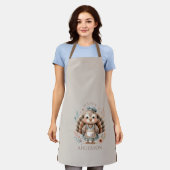 ホリデーターキーアッドカスタム文字 エプロン (着用した状態)
