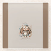 ホリデーターキーアッドカスタム文字 ガラスコースター (正面)