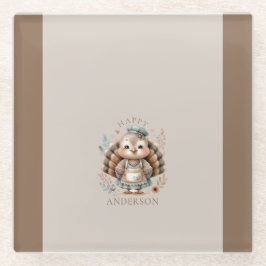 ホリデーターキーアッドカスタム文字 ガラスコースター