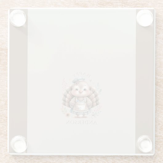 ホリデーターキーアッドカスタム文字 ガラスコースター (裏面)