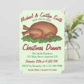ホリデーターキークリスマスサンクスサンクスギビングディナーパーティー 招待状 (スタンド正面)