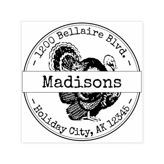 ホリデーターキータイプライターフォント差出人住所 セルフインキングスタンプ (デザイン)