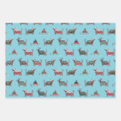 ホリデーダックスフントのラッピングペーパー ラッピングペーパーシート (正面)