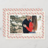 ホリデーチェッカーボードホリデーフォトカード – ベリー シーズンカード (正面/裏面)