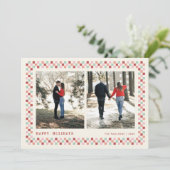 ホリデーチェッカーボードホリデーフォトカード – ベリー シーズンカード (スタンド正面)