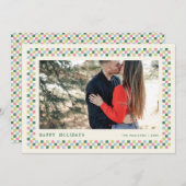 ホリデーチェッカーボードホリデーフォトカード – 緑 シーズンカード (正面/裏面)