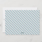 ホリデーチェッカーボードホリデーフォトカード – 青 シーズンカード (裏面)