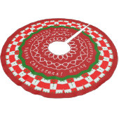 ホリデーチェック赤い緑の白 ブラッシュドポリエステルツリースカート (アングル)