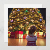 ホリデーチャイルドクリスマスツリー覚え疑問に思る ノートカード (正面/裏面)