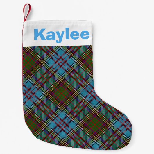 ホリデーチャームクランアンダーソンタータンチェック スモールクリスマスストッキング (正面)