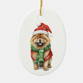 ホリデーチョウオーナメント-フェスティバルドッグラバークリスマス セラミックオーナメント (正面)