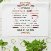 ホリデーチョコレートチップクッキーレシピクリスマス キッチンタオル (折り畳み)