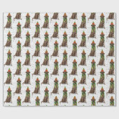 ホリデーチョコレートラボ犬の恋人とウーフ ラッピングペーパー (フラット)