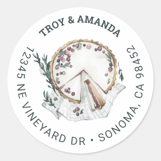 ホリデーチーズケーキスモールラウンドアドレスラベル ラウンドシール (正面)