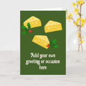 ホリデーチーズフカスタムィードフードテーマダークグリーン カード (黄色い花)