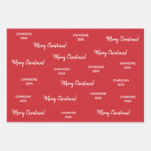 ホリデーツリーとヴィンテージトラックメリークリスマス ラッピングペーパーシート (正面2)