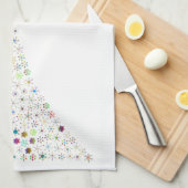 ホリデーツリーのキッチンタオル – 白 キッチンタオル (四つ折り)