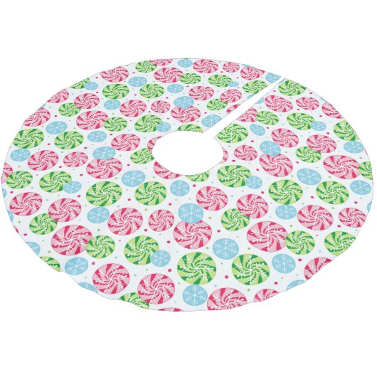 ホリデーツリースカートスノーフレーク ブラッシュドポリエステルツリースカート (アングル)