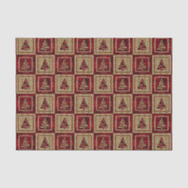 ホリデーツリーズインチータプリントと赤 薄葉紙