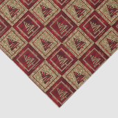 ホリデーツリーズインチータプリントと赤 薄葉紙 (詳細)