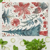 ホリデーツリーズウィンターホリデー キッチンタオル (折り畳み)