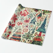 ホリデーツリーズウィンターホリデー ラッピングペーパー (アンロールド)