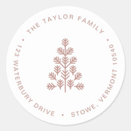 ホリデーツリーダスティバラ差出人住所ラベル ラウンドシール