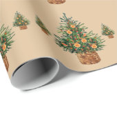 ホリデーツリーミニマルシンプルカントリーパイン ラッピングペーパー (ロールコーナー)