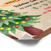 ホリデーツリー照明スクールイベントテンプレート ポスター (角)